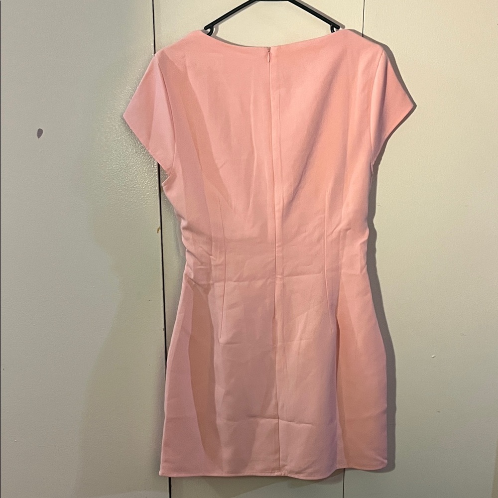 MORE TO COME Cap-Sleeve Square Neck Mini Dress in Blush Pink - Picture 11 of 13